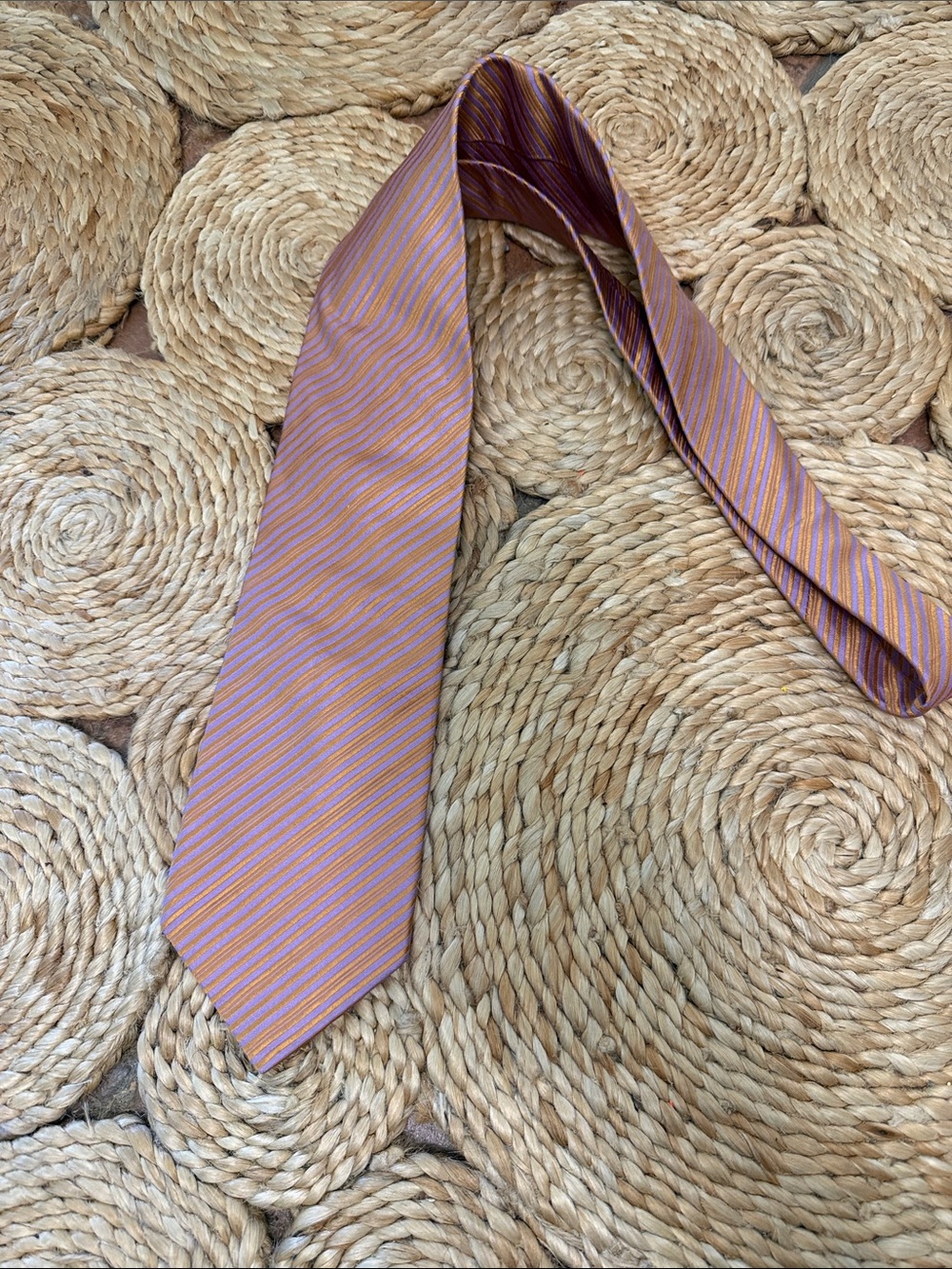 Ted Baker Orange and Purple Diagonal Stripe Tie